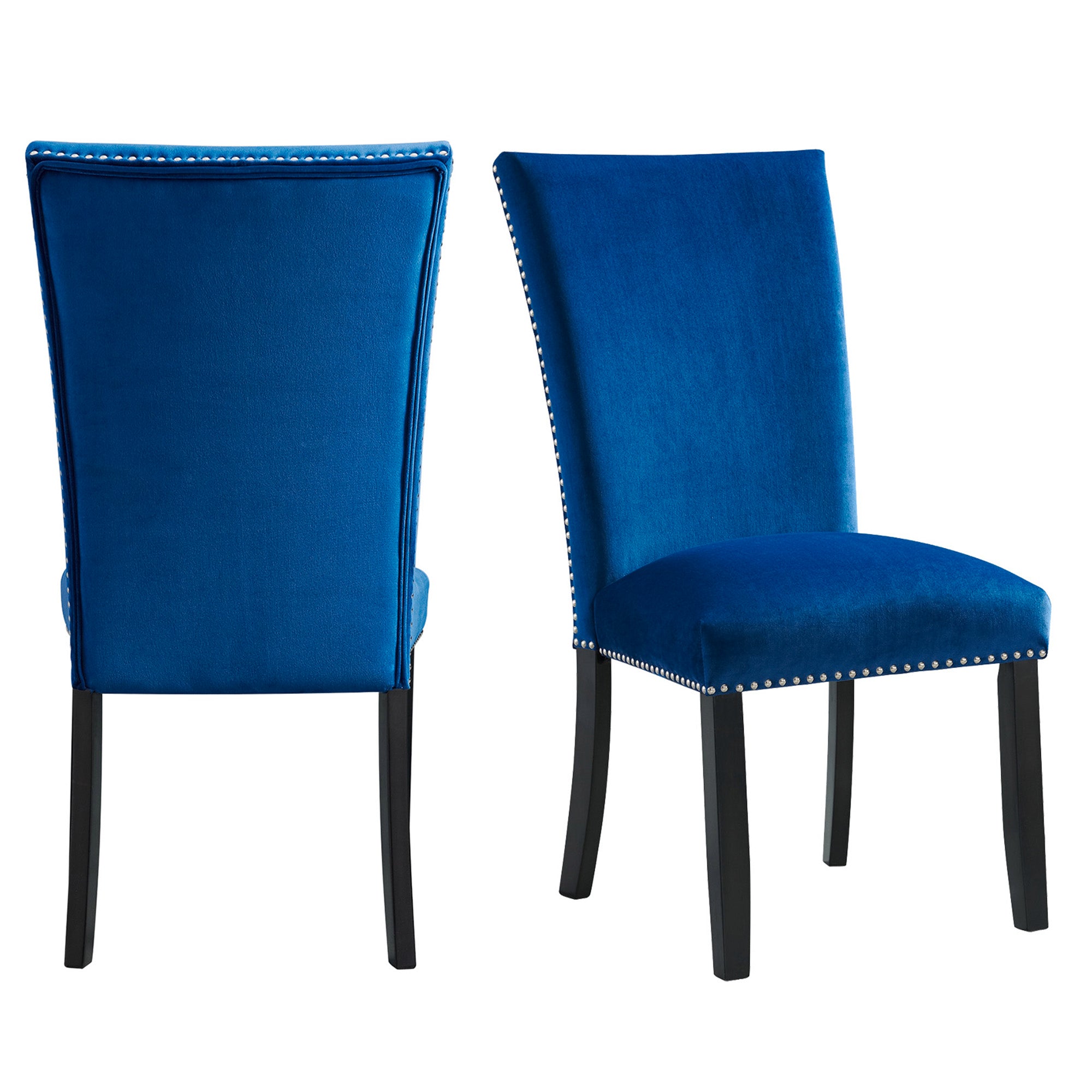 Francesca-Grey-Marble-Rectangular-5PC-Dining-Set-Table-&-Four-Blue-Velvet-Chairs