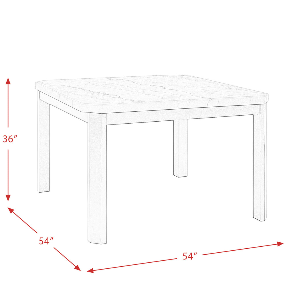 Francesca-Grey-Marble-Square-5PC-Counter-Height-Dining-Set-Table-&-Four-Blue-Velvet-Chairs