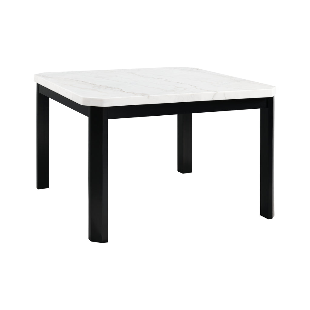 Francesca-White-Marble-Square-5PC-Counter-Height-Dining-Set-Table-&-Four-Grey-PU-Chairs