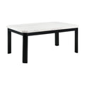 Francesca White Marble Rectangular 5-piece Dining Set Table & Four Black PU Leather Chairs