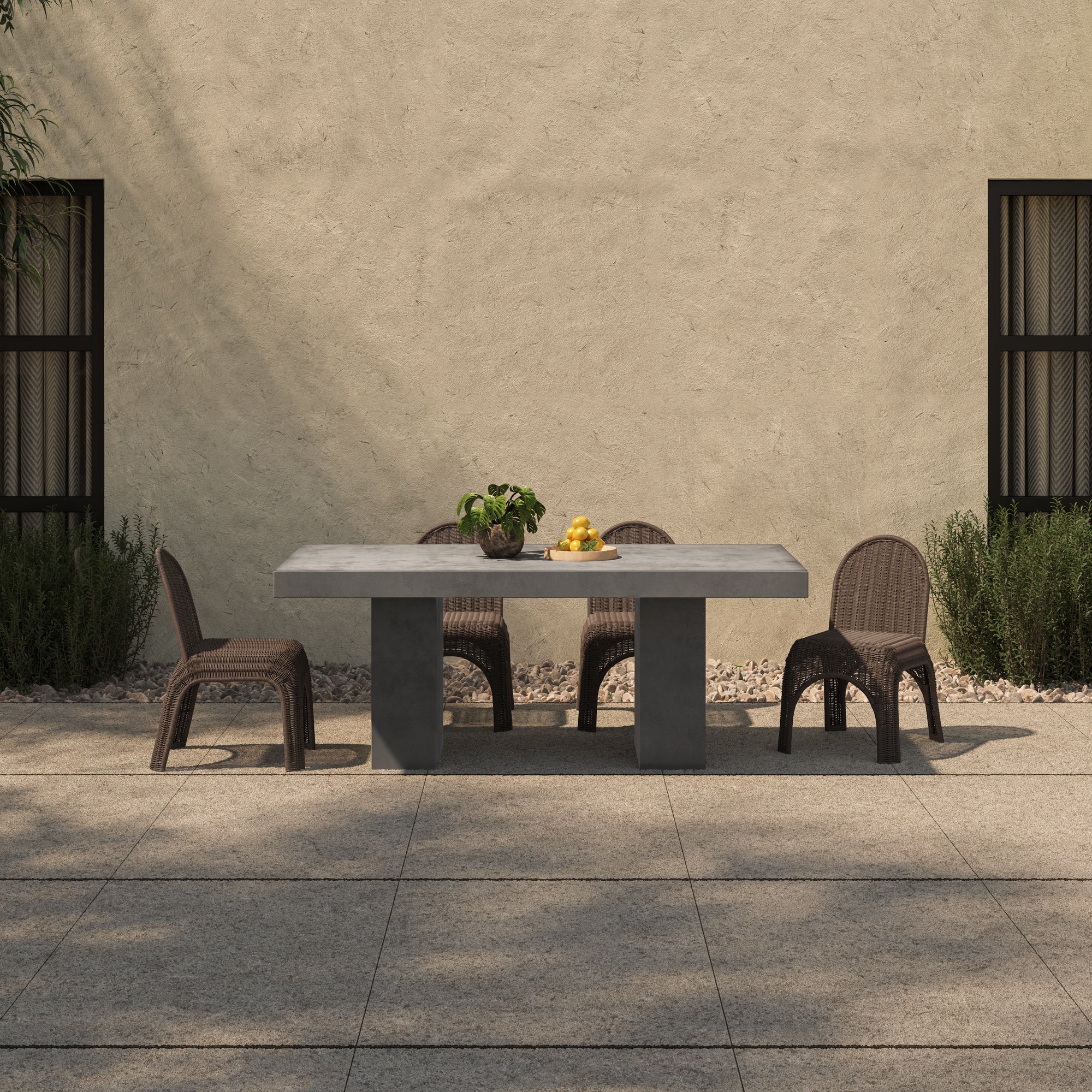 Kendall Outdoor Dining Chair Brown-Set of Two