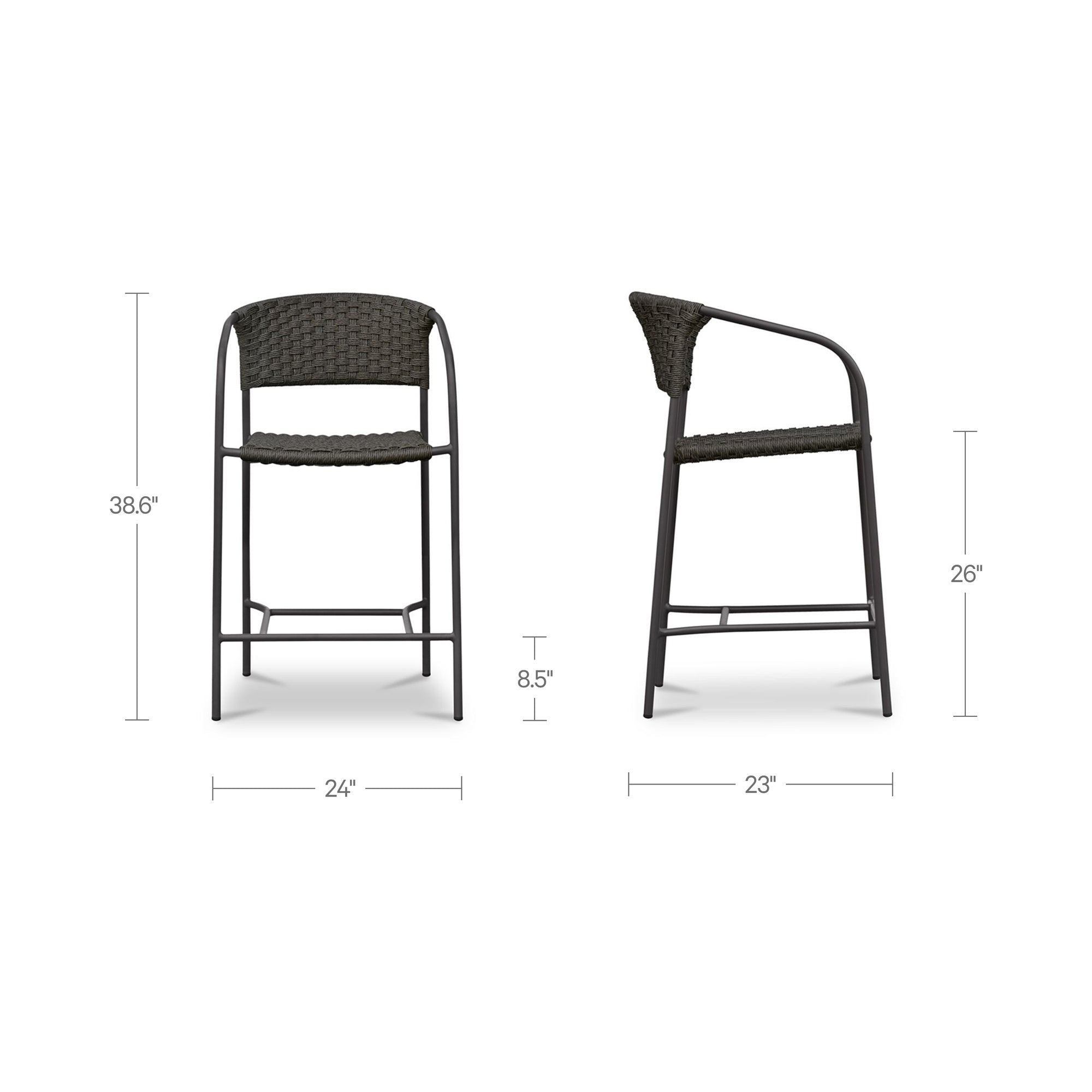 Zola Outdoor Counter Chair Dark Brown