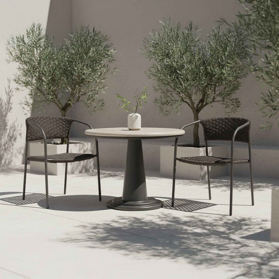 Zola Outdoor Dining Chair Dark Brown-Set Of Two