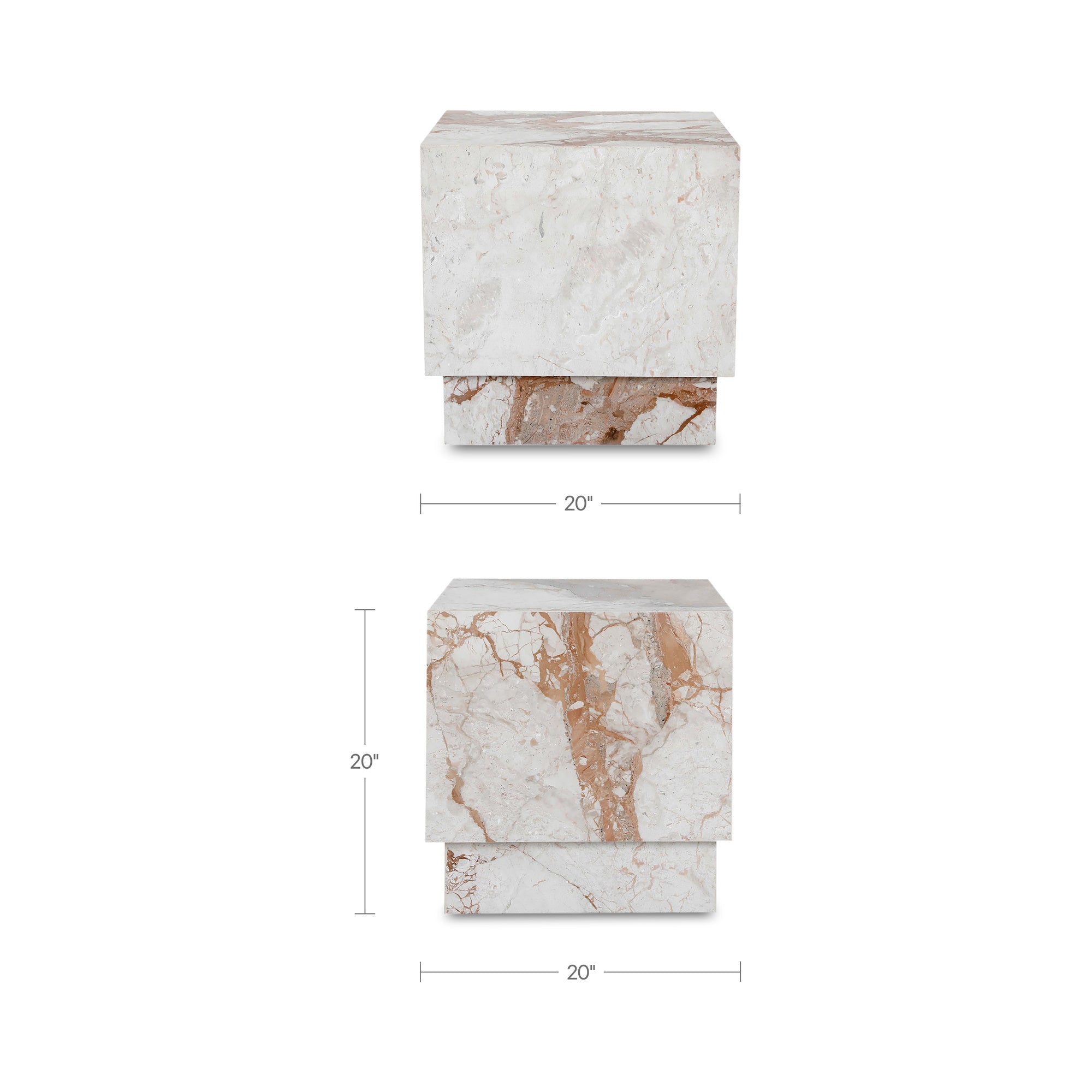Layla Side Table Breccia Marble