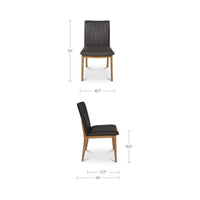 Demi Dining Chair Brown Leather-Set of Two