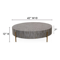 Chameau Medium Coffee Table Black and White
