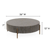 Chameau Small Coffee Table Black and White