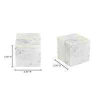 Cora Cube Tabletop Accent Banswara Purple White Marble