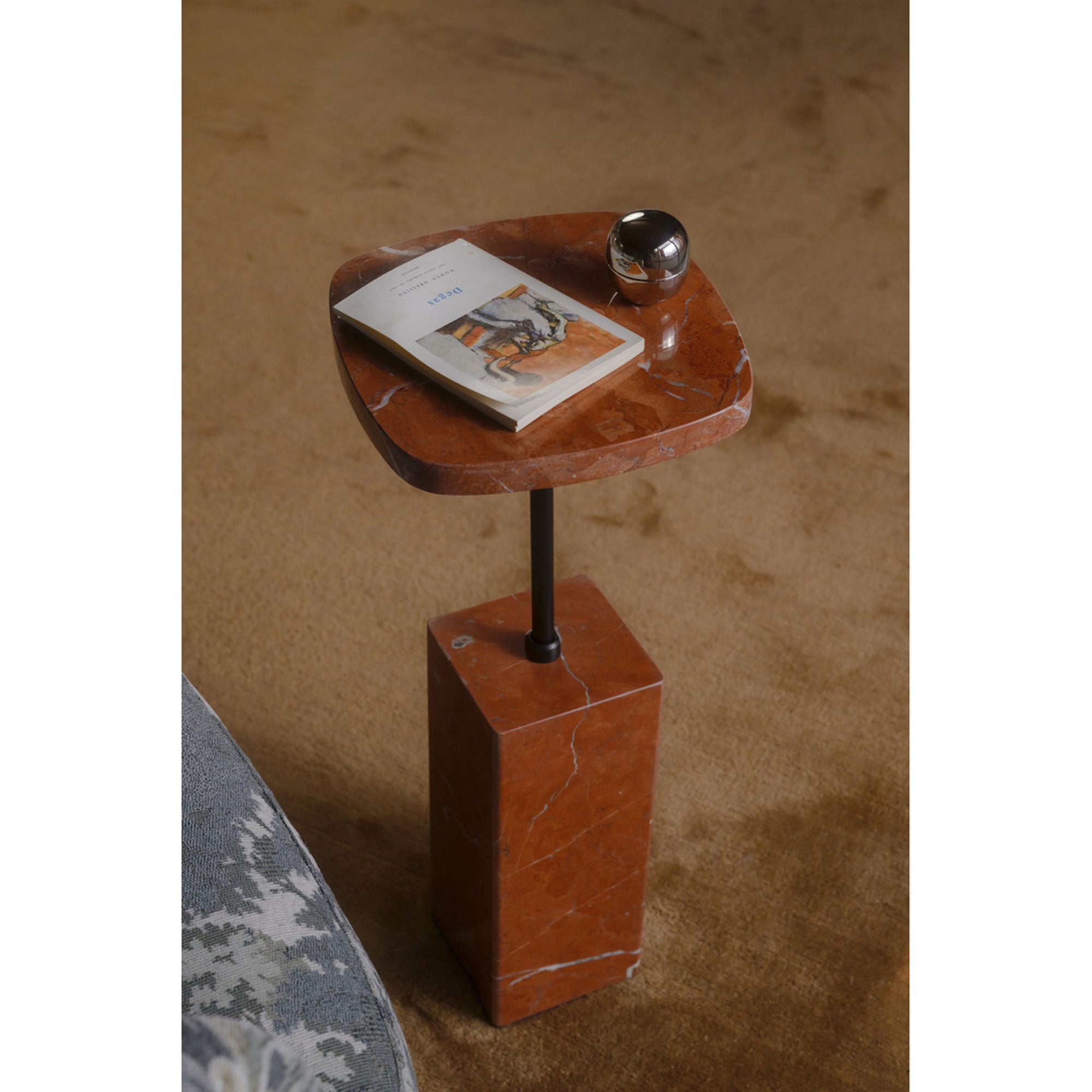 Caro Side Table Rosso Alicante Marble