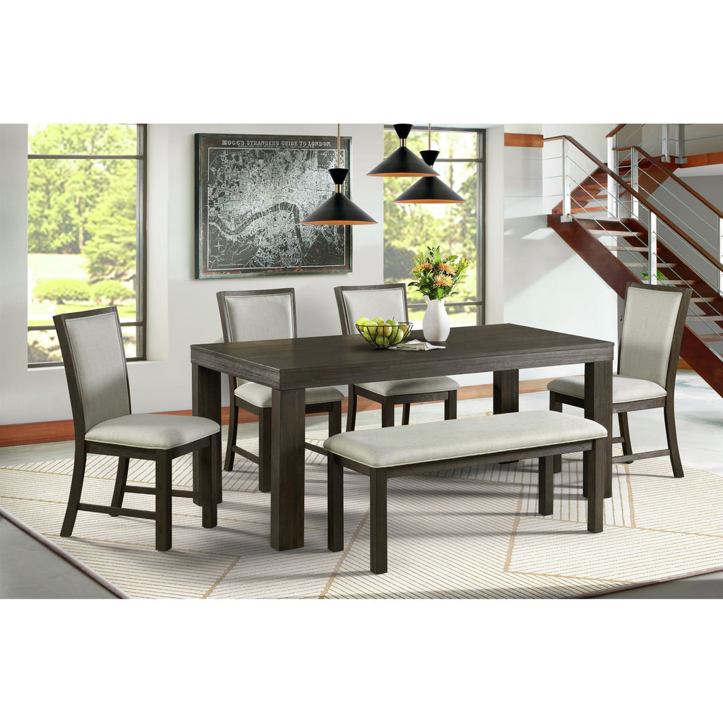 Grady-6PC-Dining-Set-(72""-Table-+-4-Chairs-+-Bench)-in-Brown