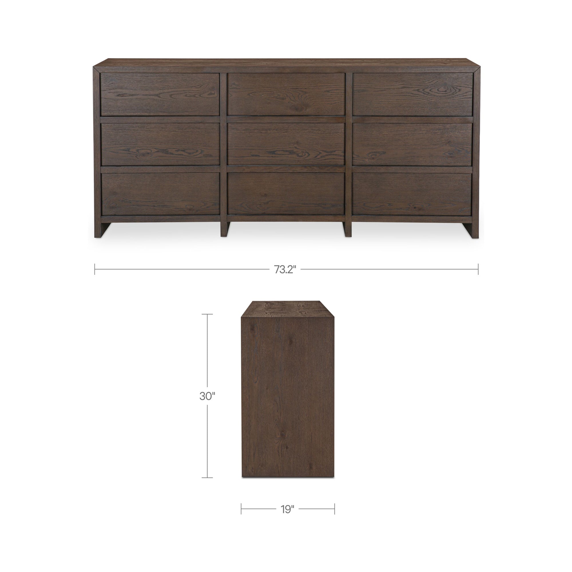 Jenson 9 Drawer Dresser Brown