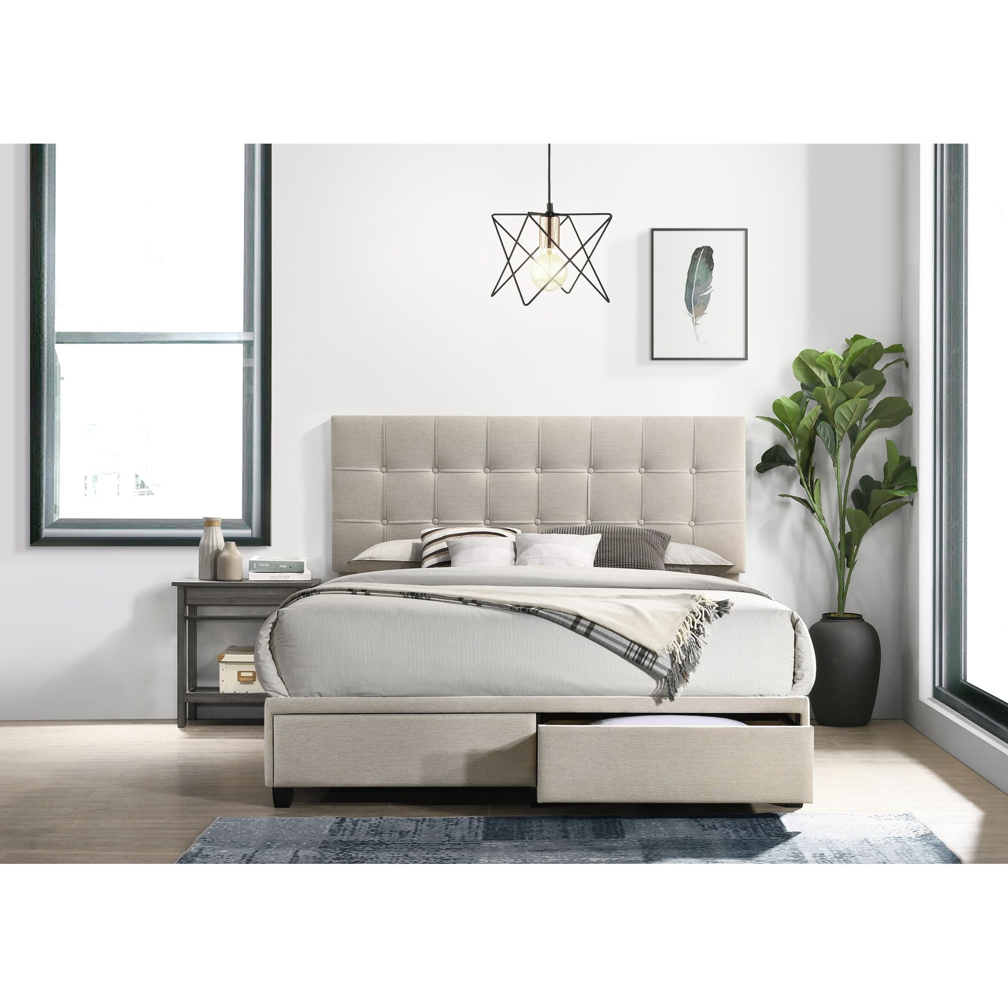 Hacienda-Queen-Storage-Bed-W/Tacoma-Oak-White-CM-001-(3A-Packing)