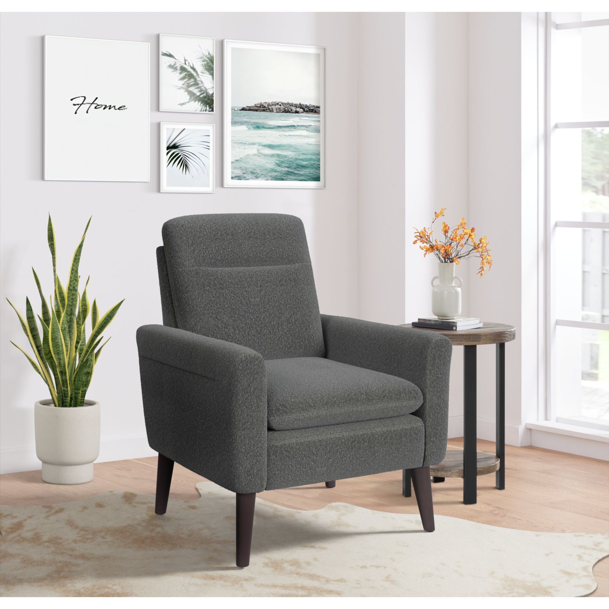 Hawk-Accent-Arm-Chair-with-Memory-foam-in-8077-Boucle-Grey-&-Espresso