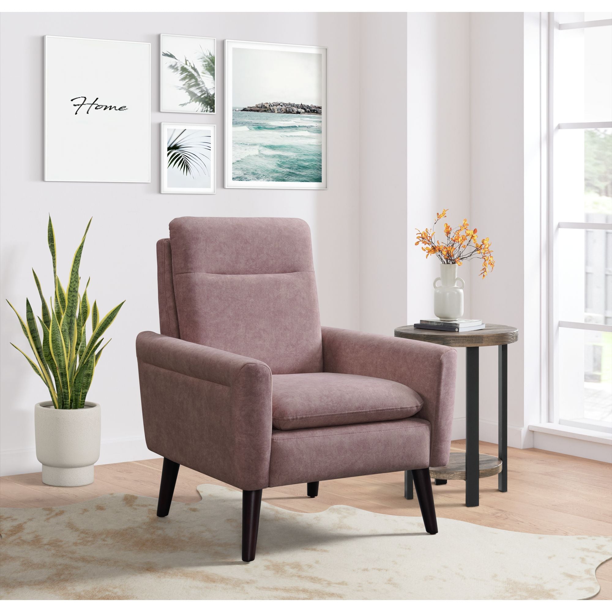 Hawk-Accent-Arm-Chair-with-Memory-foam-in-Radiance-Blush-&-Espresso
