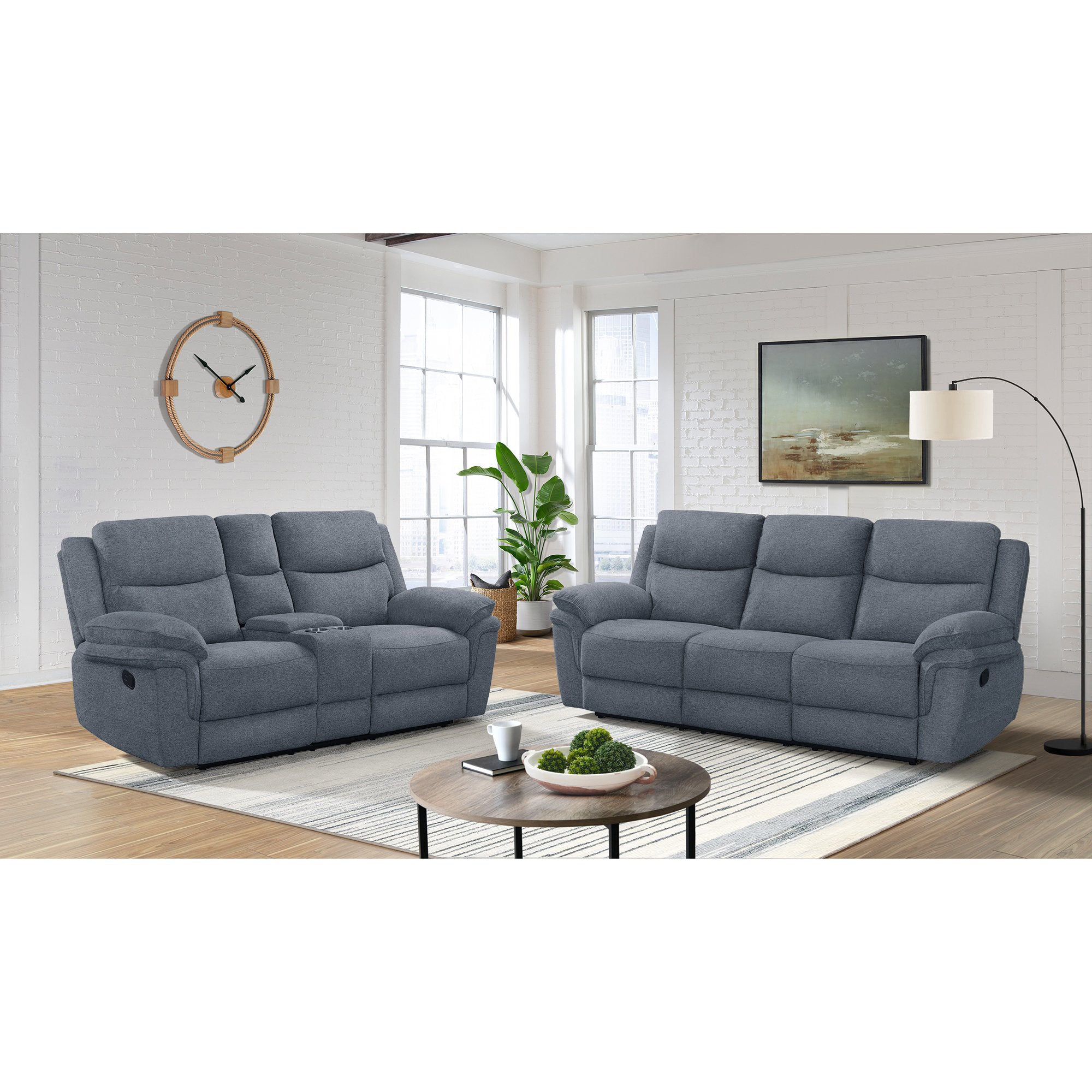 Hesperia-Motion-Loveseat-with-Console-in-Melange-Blue