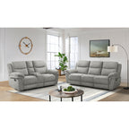 Hesperia-Motion-Loveseat-with-Console-in-Melange-Grey