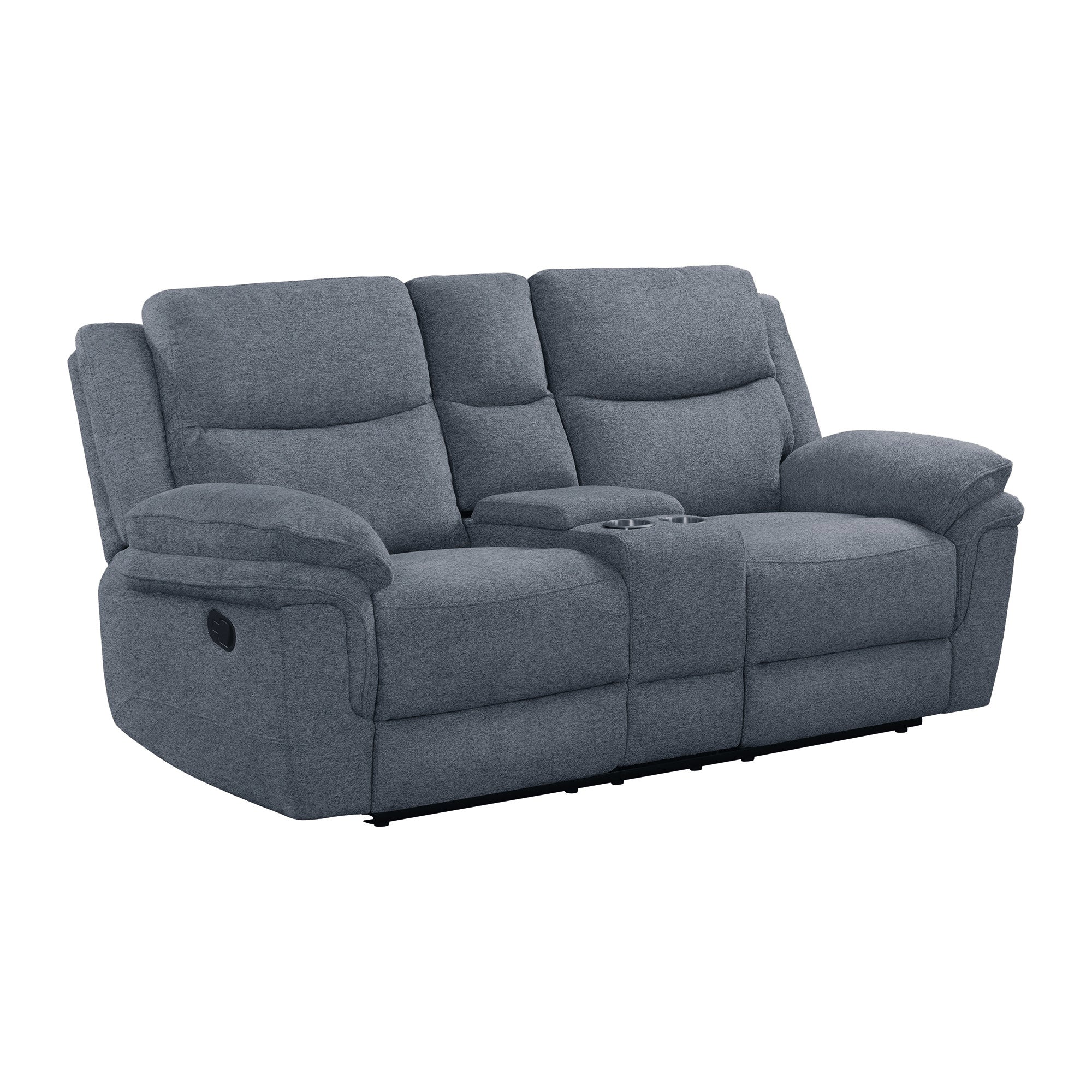 Hesperia-Motion-Loveseat-with-Console-in-Melange-Blue