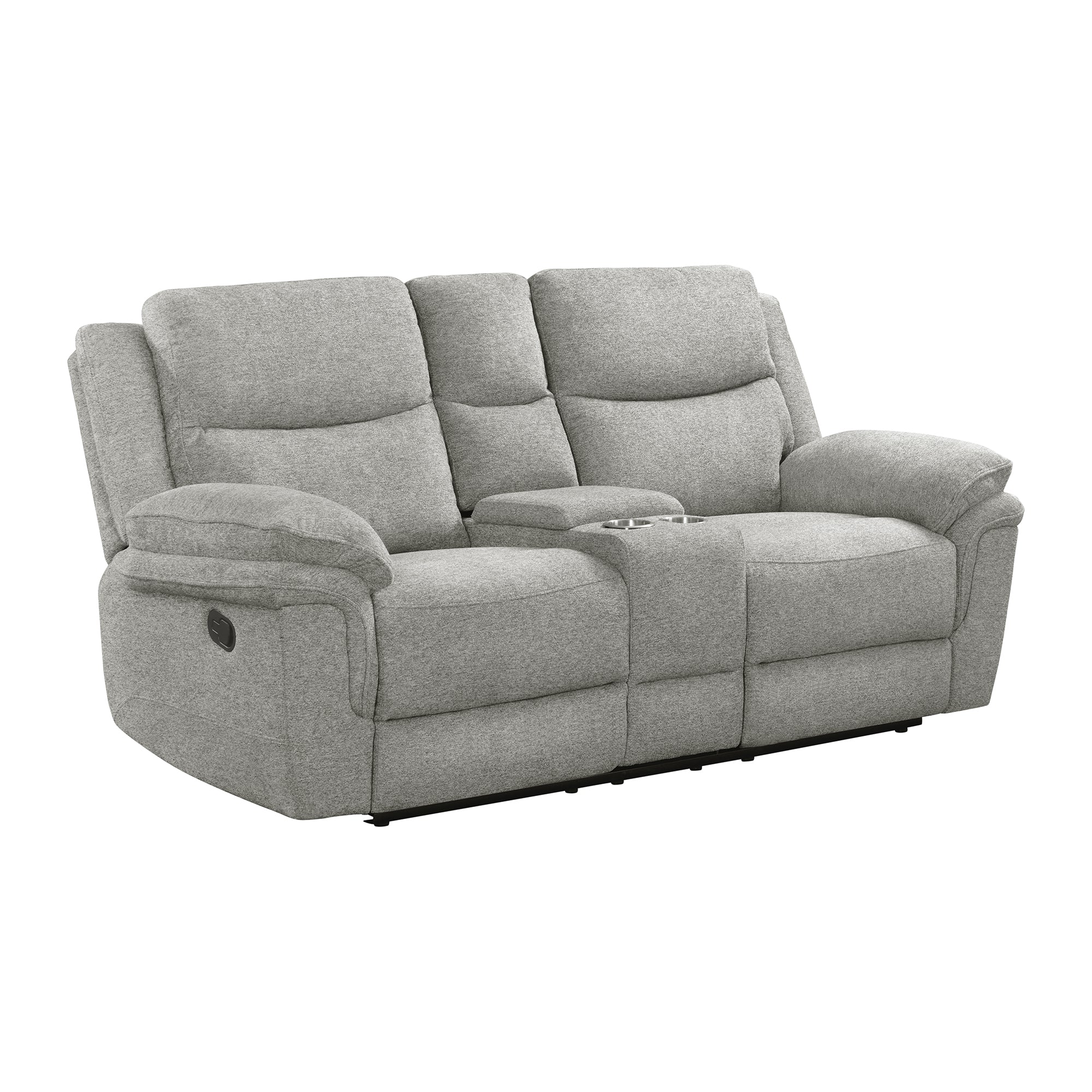 Hesperia-Motion-Loveseat-with-Console-in-Melange-Grey