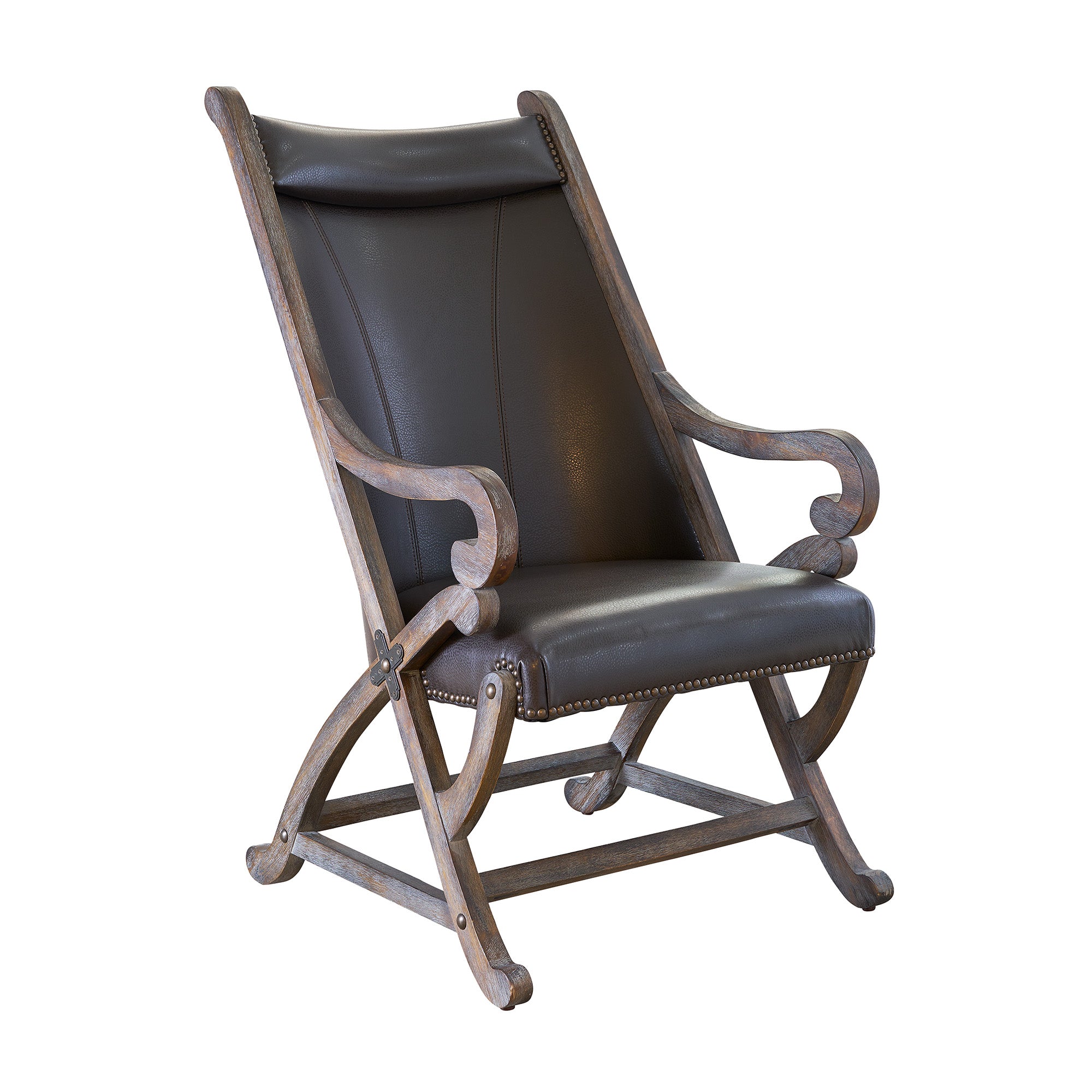 (L820)-Hunter-Chair-&-Ottoman--Brown