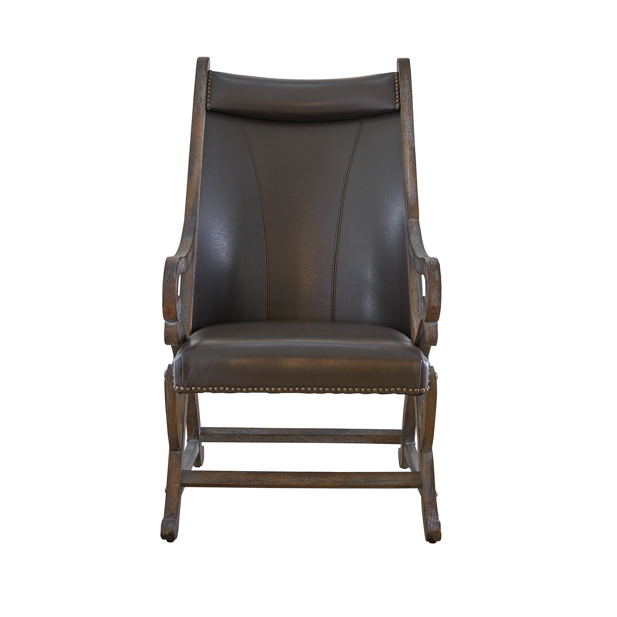 (L820)-Hunter-Chair-&-Ottoman--Brown