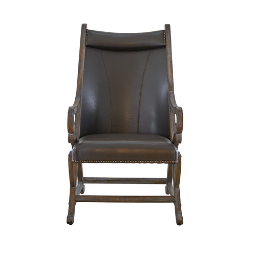 (L820)-Hunter-Chair-&-Ottoman--Brown