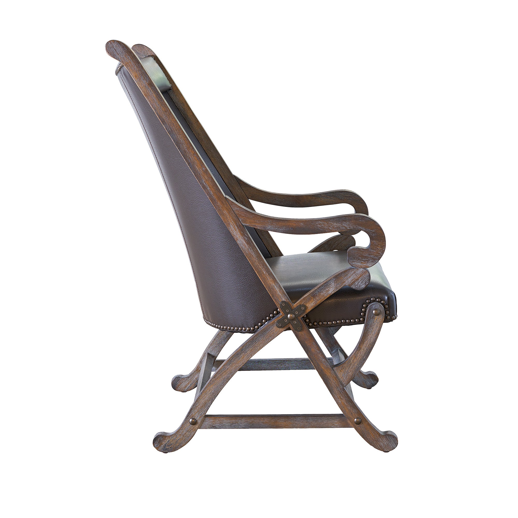 (L820)-Hunter-Chair-&-Ottoman--Brown