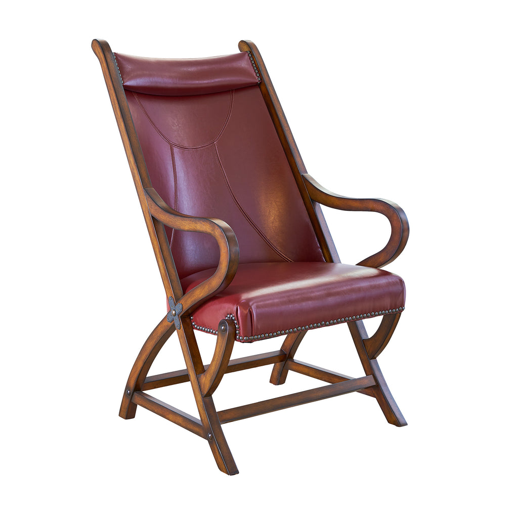 (L761)-Hunter-Chair-and-Ottoman---Cherry