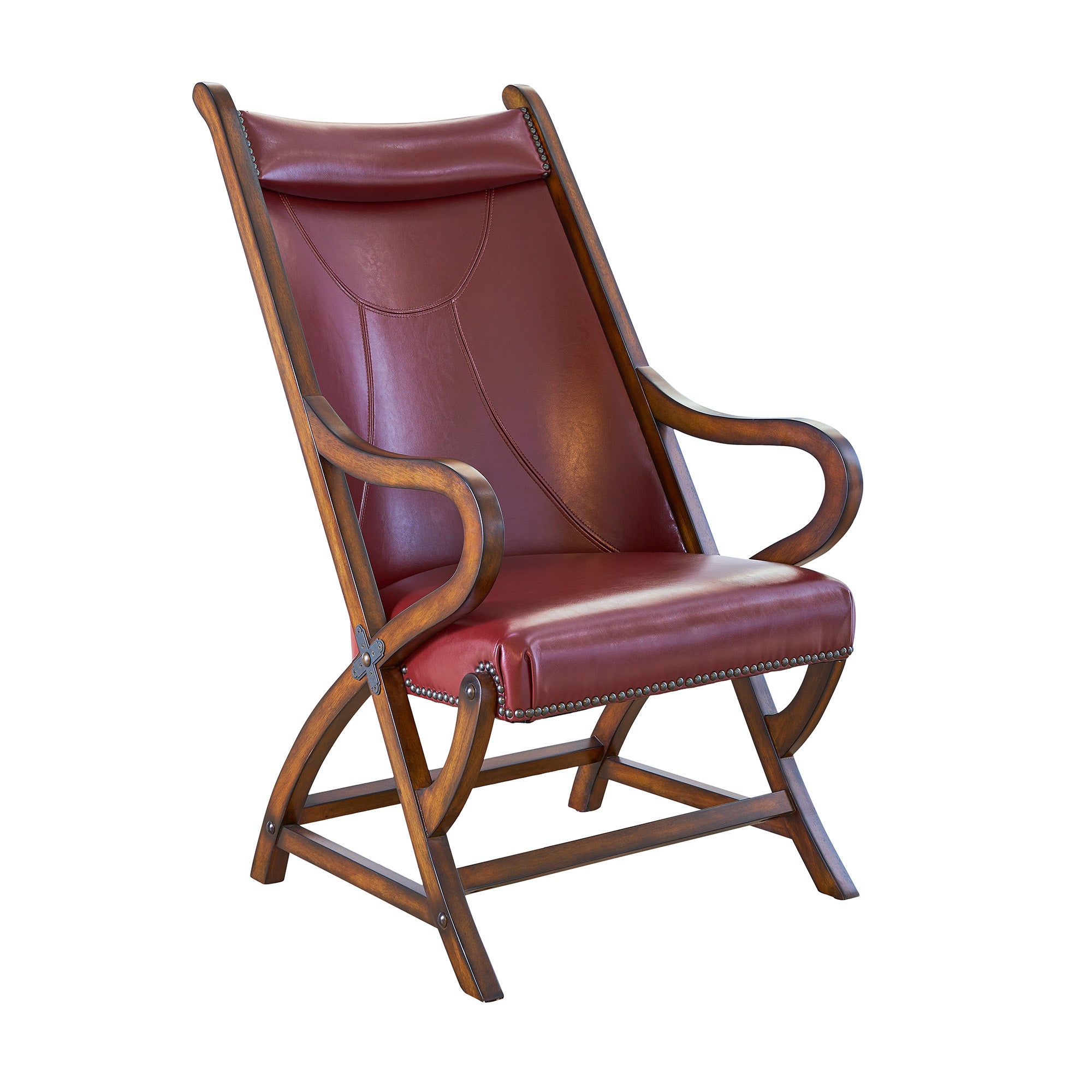 (L761)-Hunter-Chair-and-Ottoman---Cherry