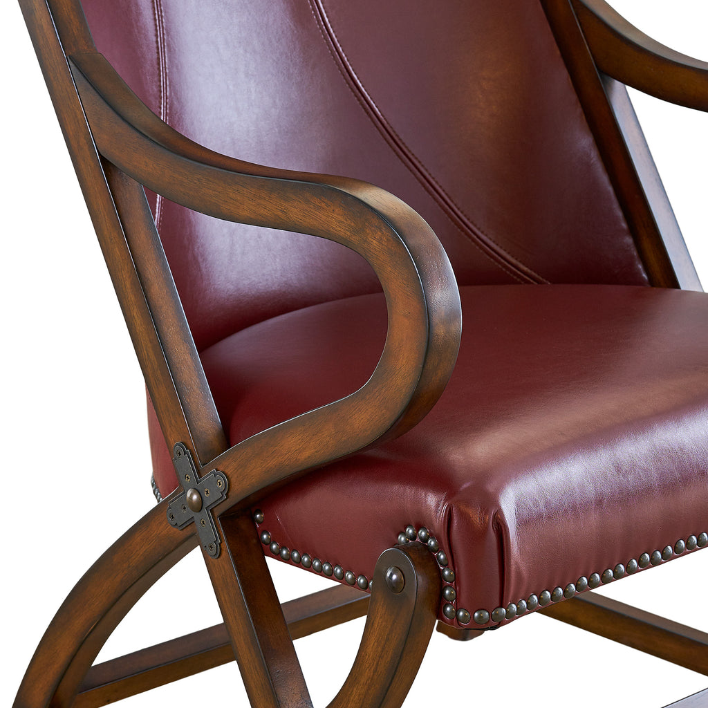(L761)-Hunter-Chair-and-Ottoman---Cherry