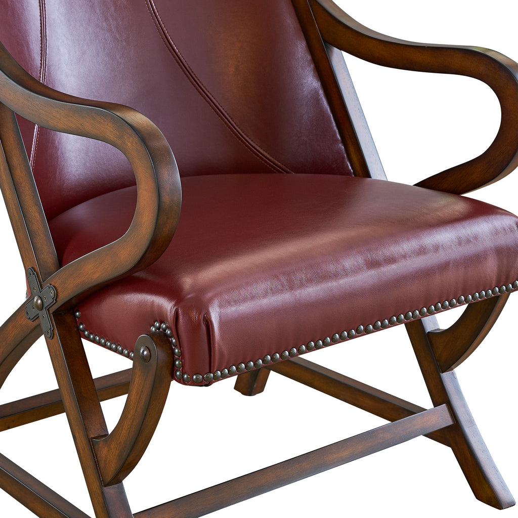 (L761)-Hunter-Chair-and-Ottoman---Cherry