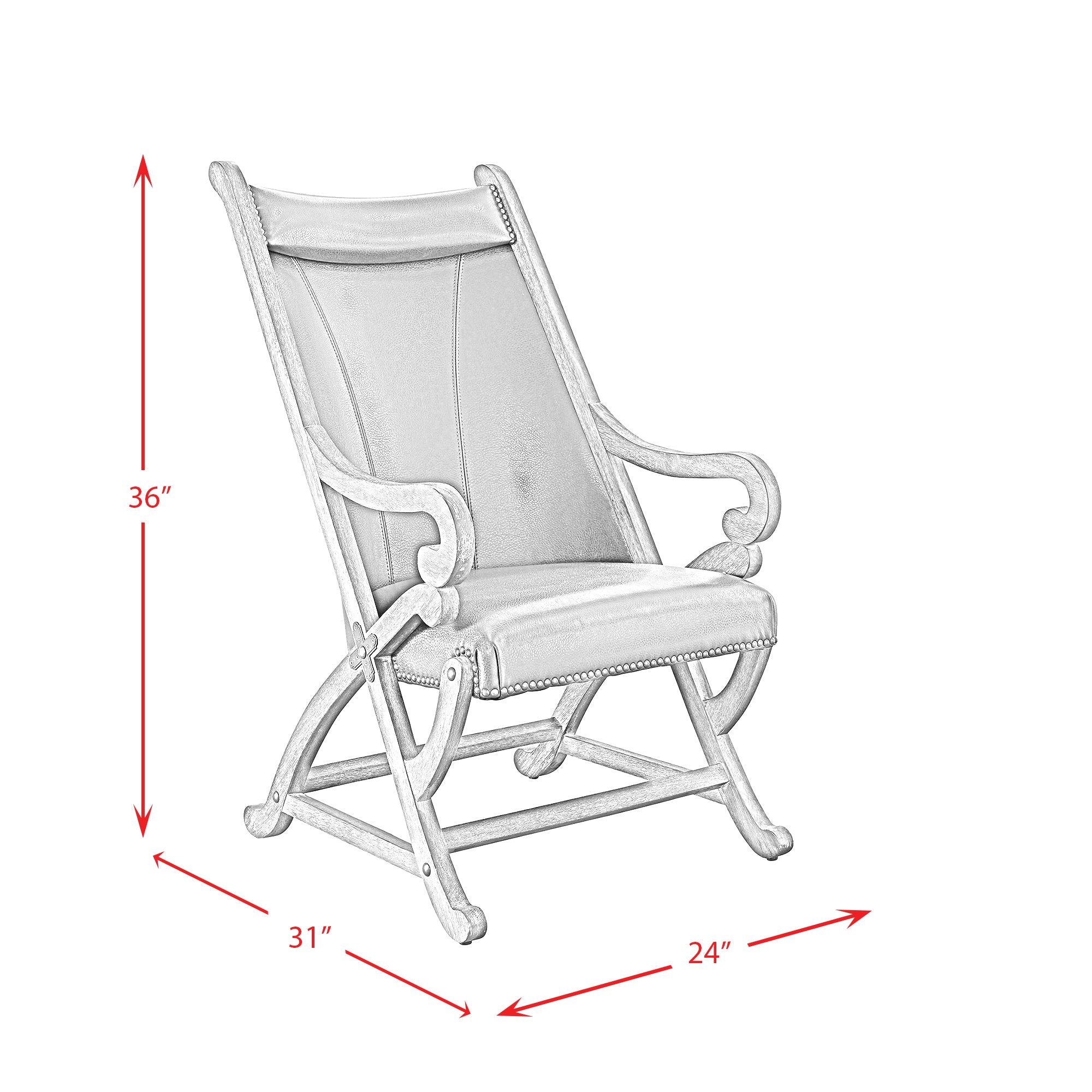 (L761)-Hunter-Chair-and-Ottoman---Cherry