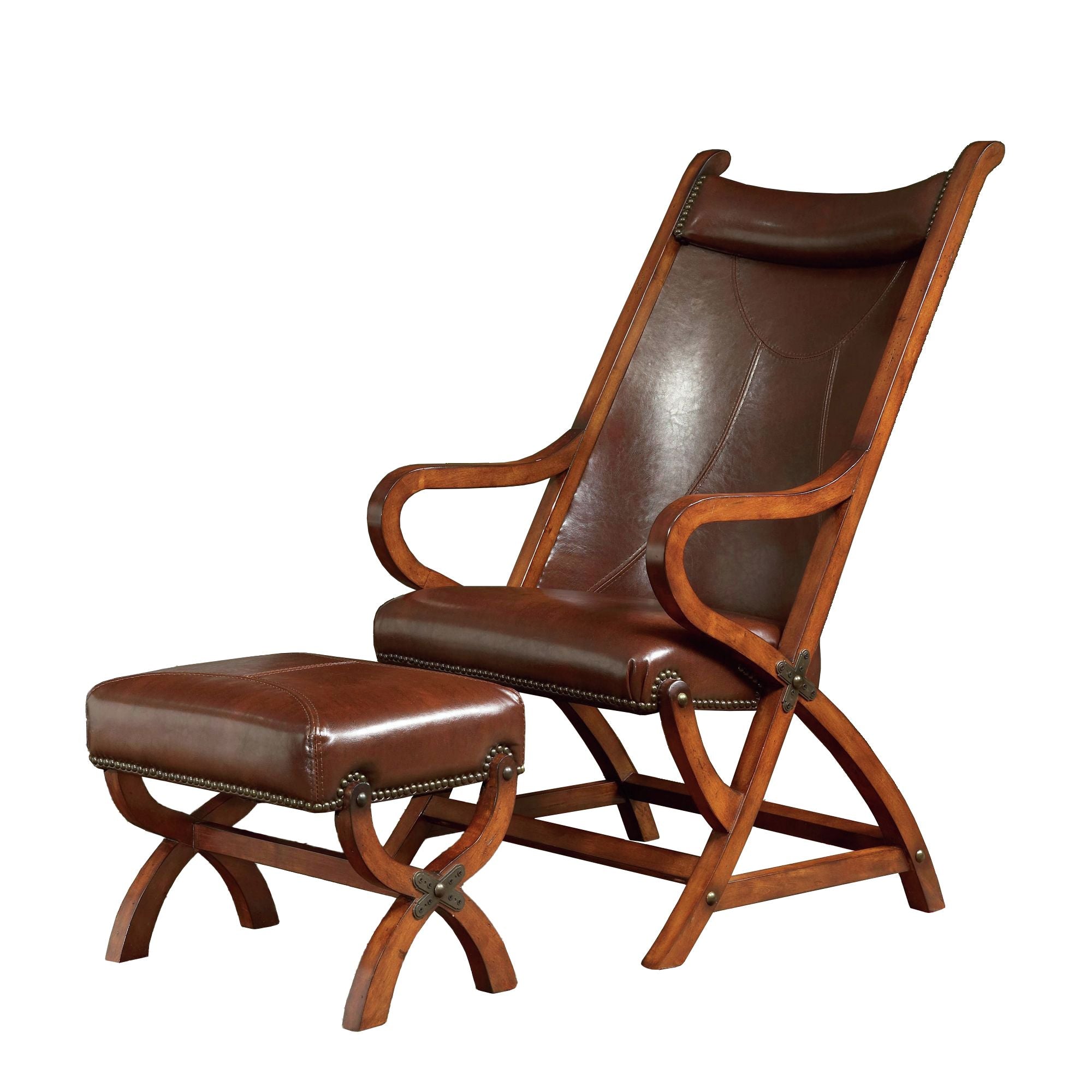 (L731A)-Hunter--Chair-&-Ottoman--Tobacco