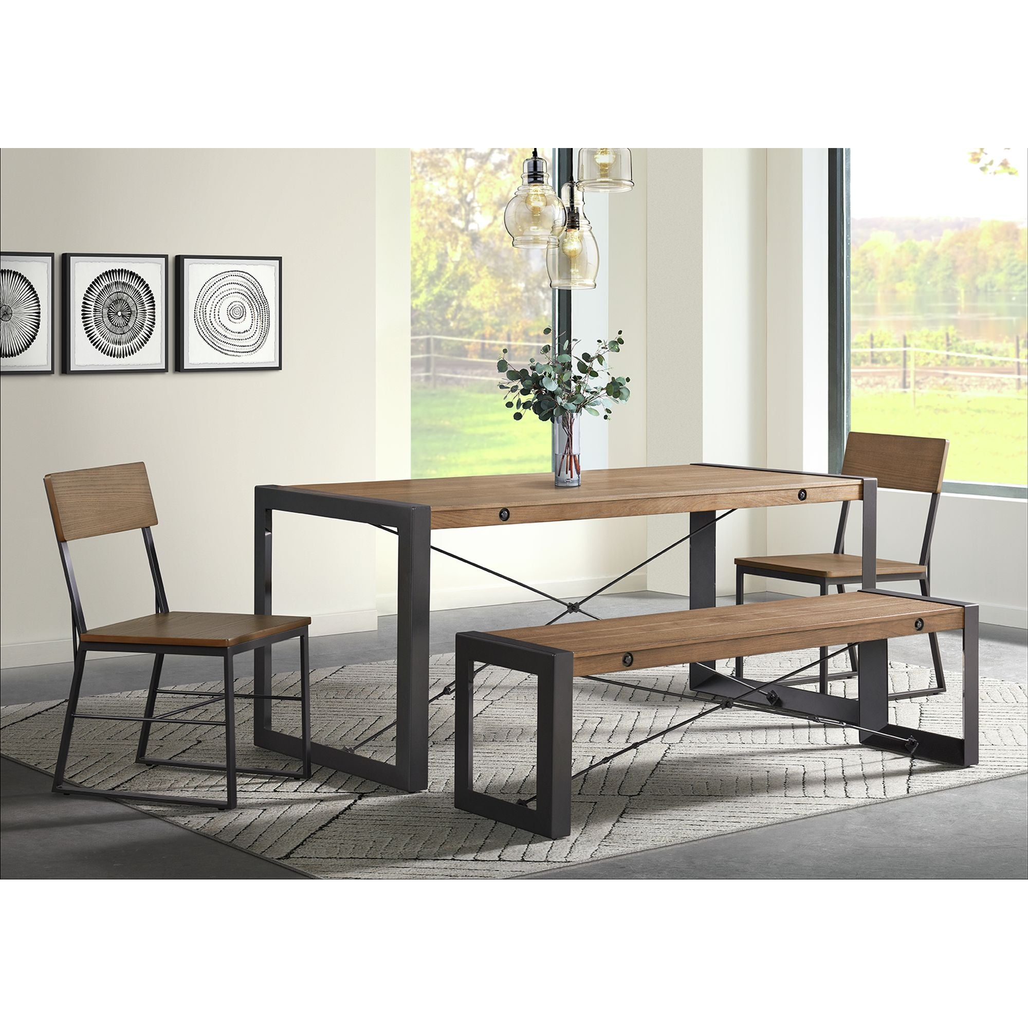 Industrial-Rectangular-Dining-Table-in-Walnut
