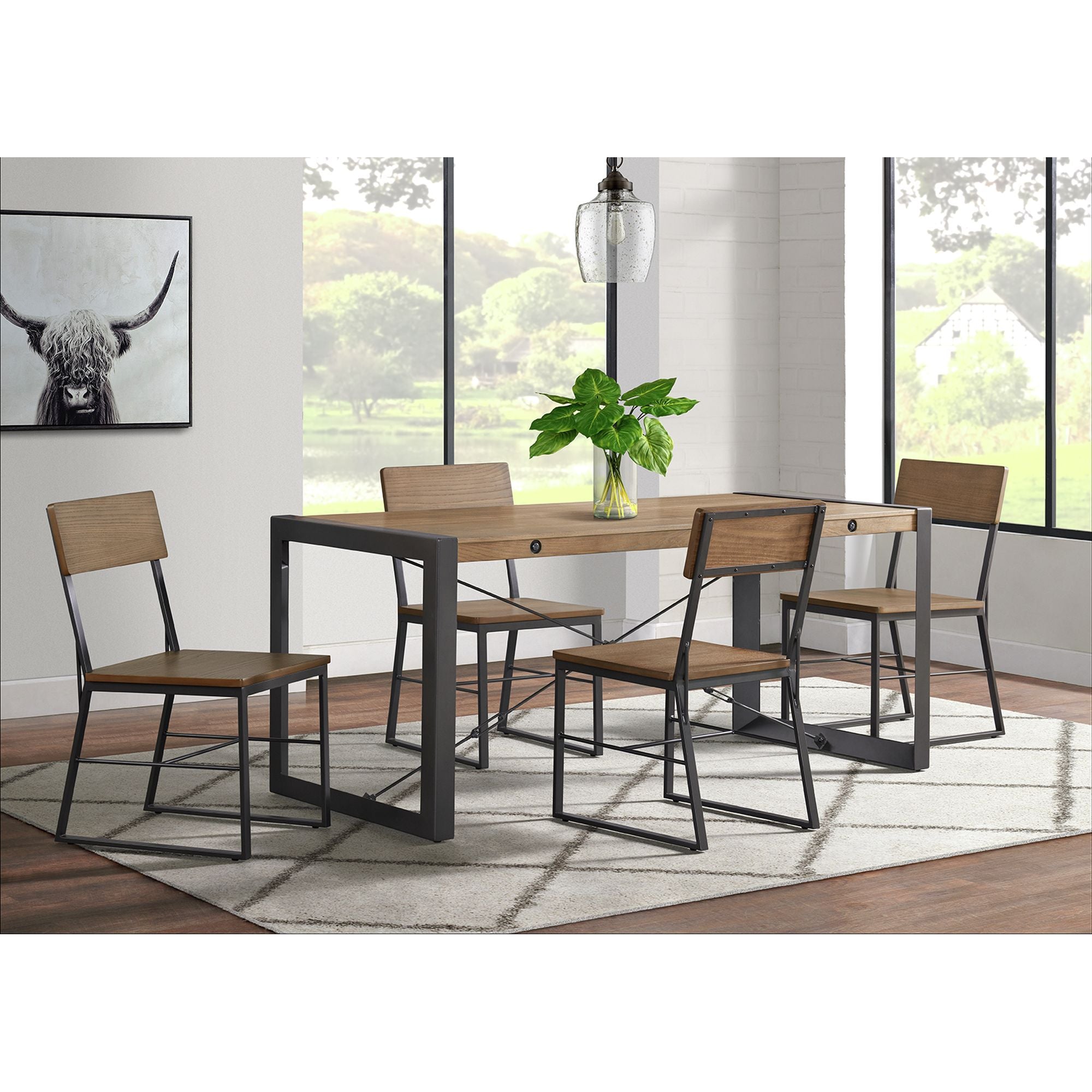Industrial-Rectangular-Dining-Table-in-Walnut