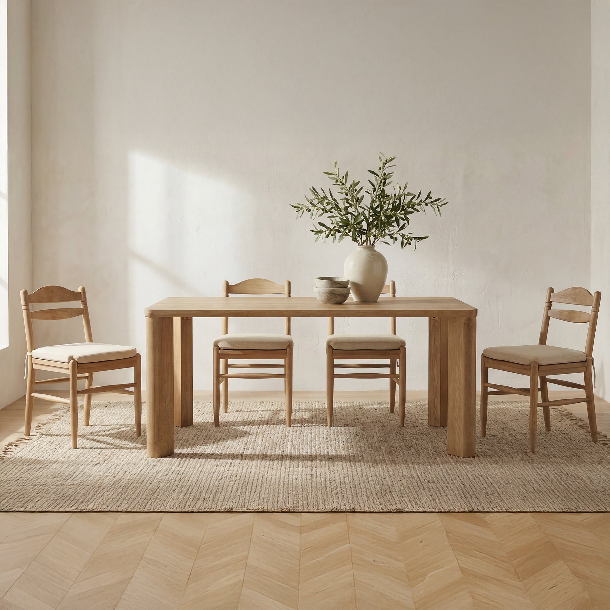 Segment Dining Table Wood Small Heritage Brown