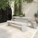 Lyon Outdoor Bench White Terrazzo