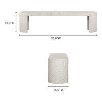 Lyon Outdoor Bench White Terrazzo