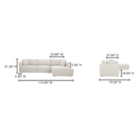 Bryn Sectional Right Oyster