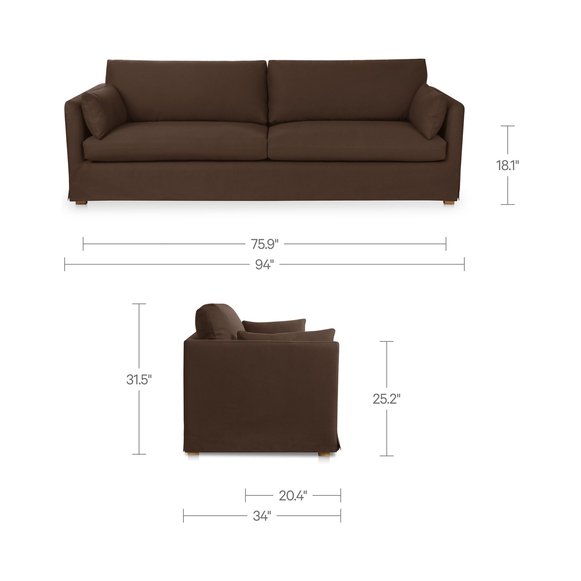Shea Sofa Dark Brown
