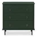 Reagan 3 Drawer Nightstand Deep Green