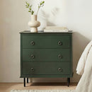 Reagan 3 Drawer Nightstand Deep Green