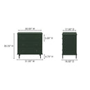 Reagan 3 Drawer Nightstand Deep Green