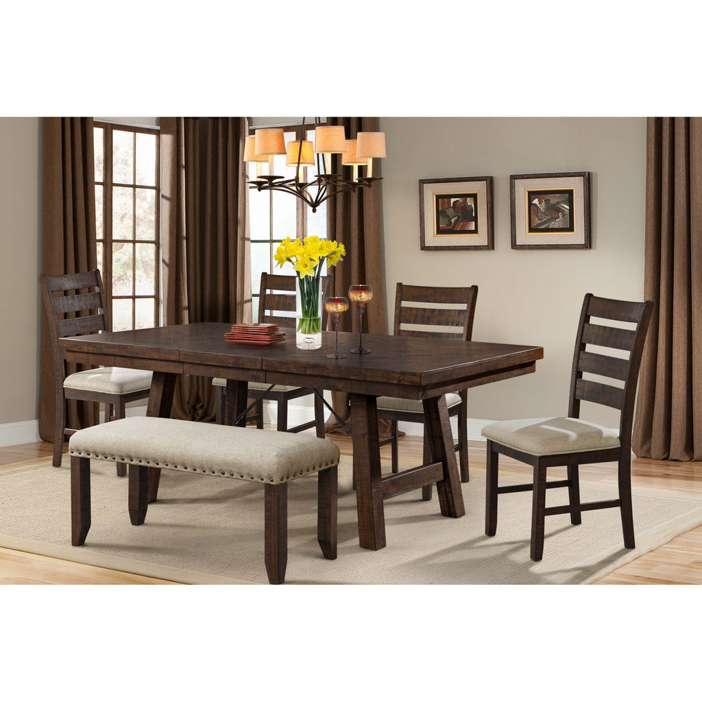 Jax-7PC-Dining-Set---Table,-4-Ladder-Side-Chairs-&-Bench