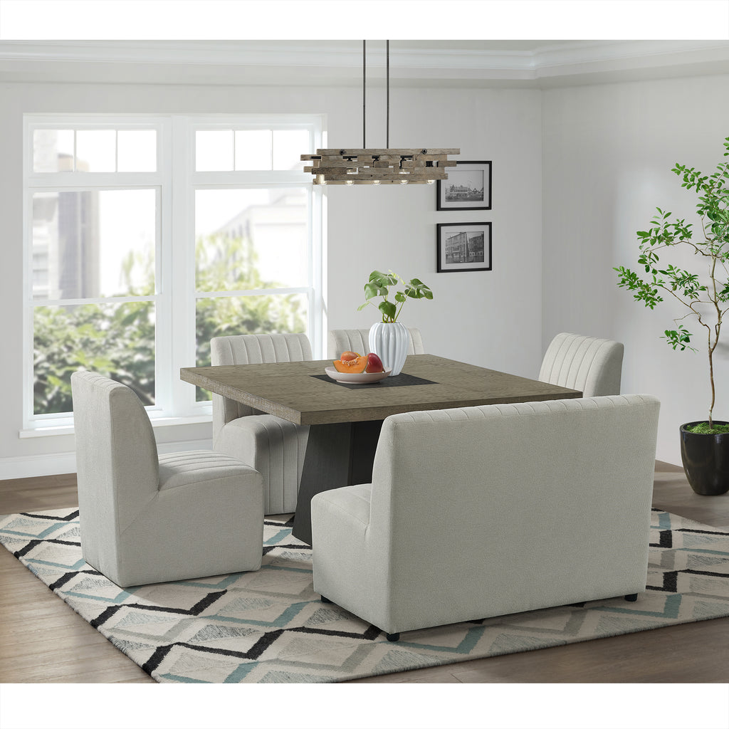 Jemma-6PC-Standard-Height-Dining-Set-in-Grey-Square-Table,-Four-Chairs-&-Bench