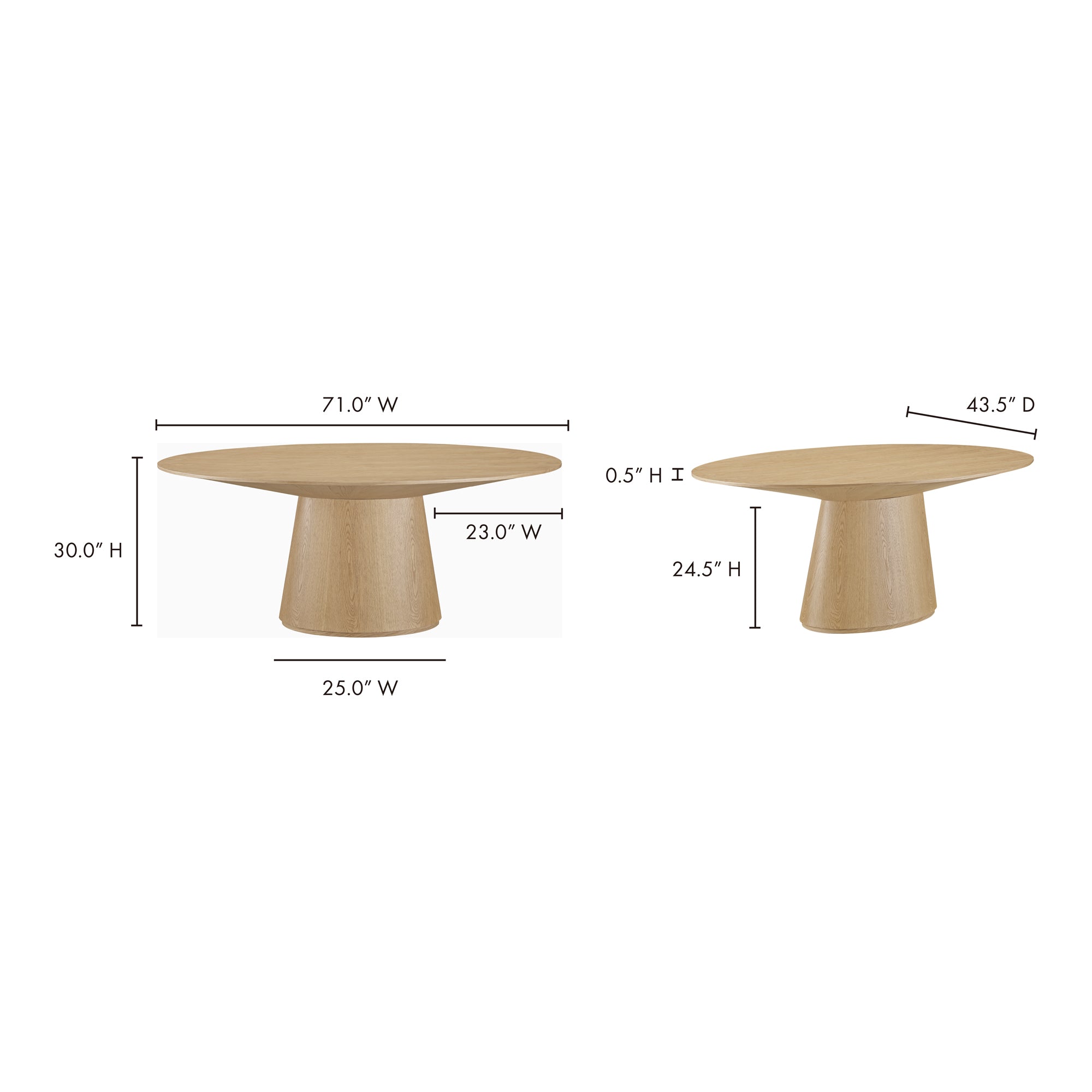 Otago Oval Dining Table Natural Oak