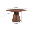 Otago Round 54In Dining Table Walnut Brown