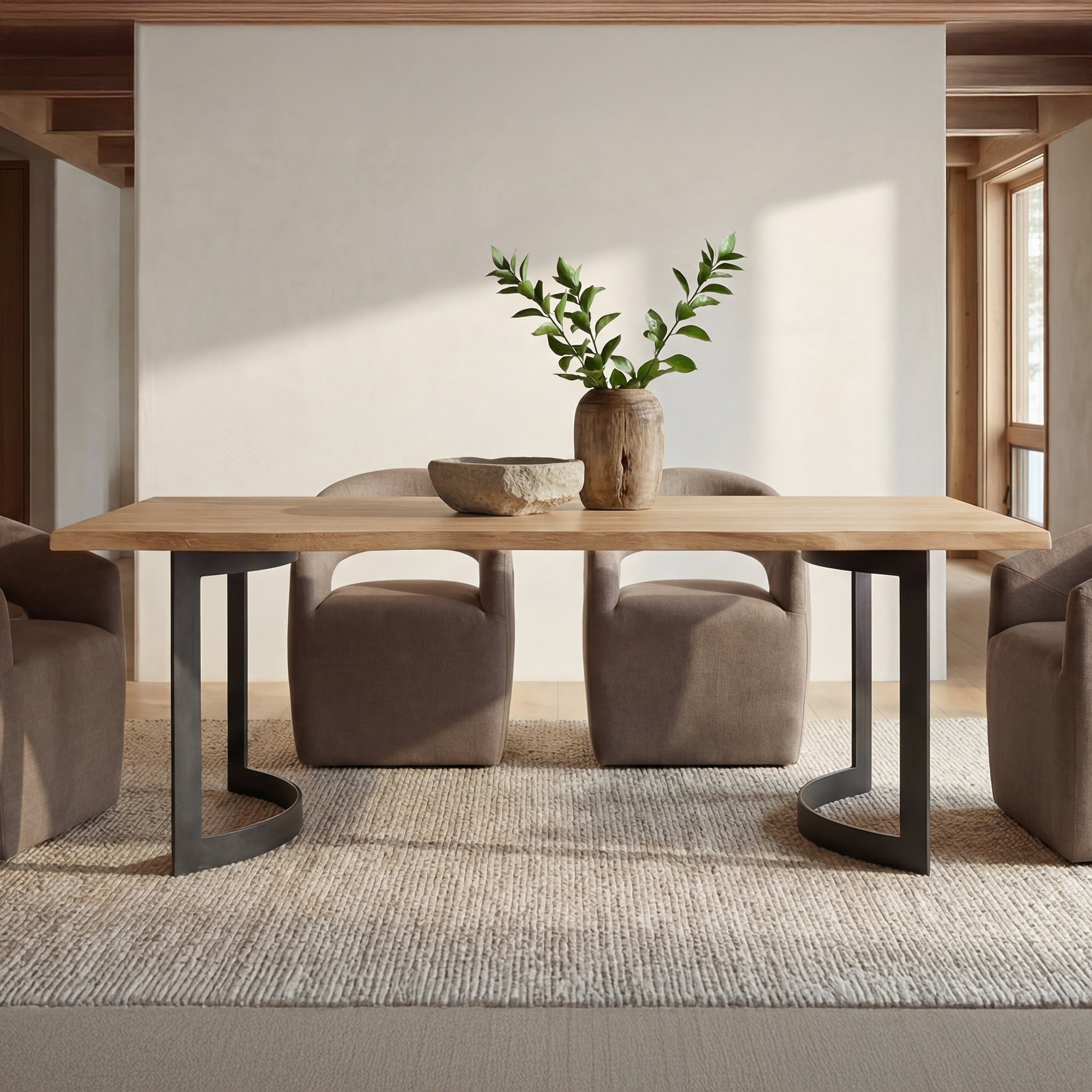 Barrow Rolling Dining Chair Soft Taupe