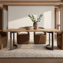Barrow Rolling Dining Chair Tan Leather