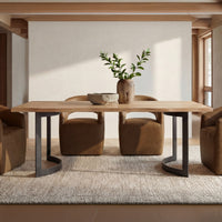 Barrow Rolling Dining Chair Tan Leather