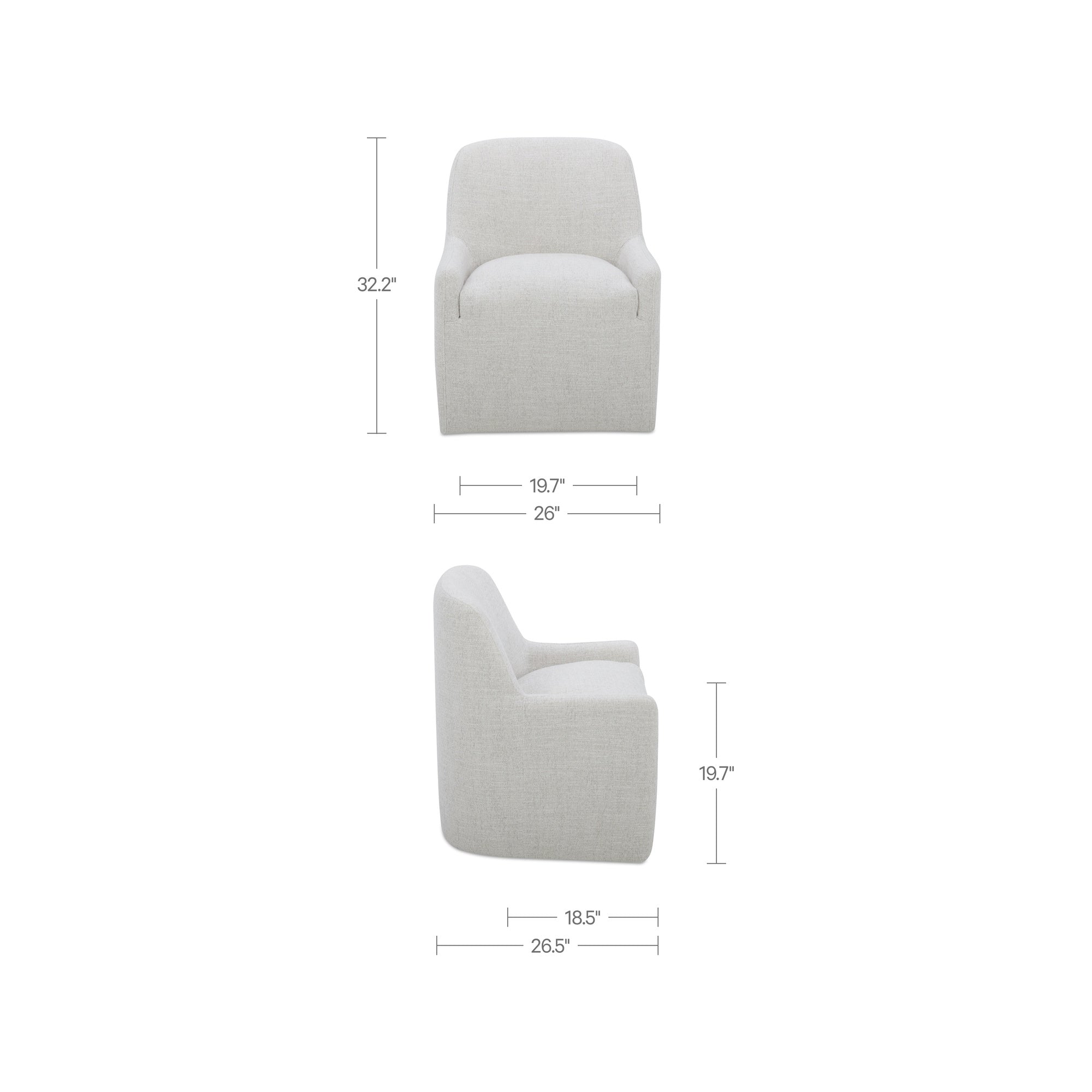 Maisie Rolling Dining Chair Flecked Oat